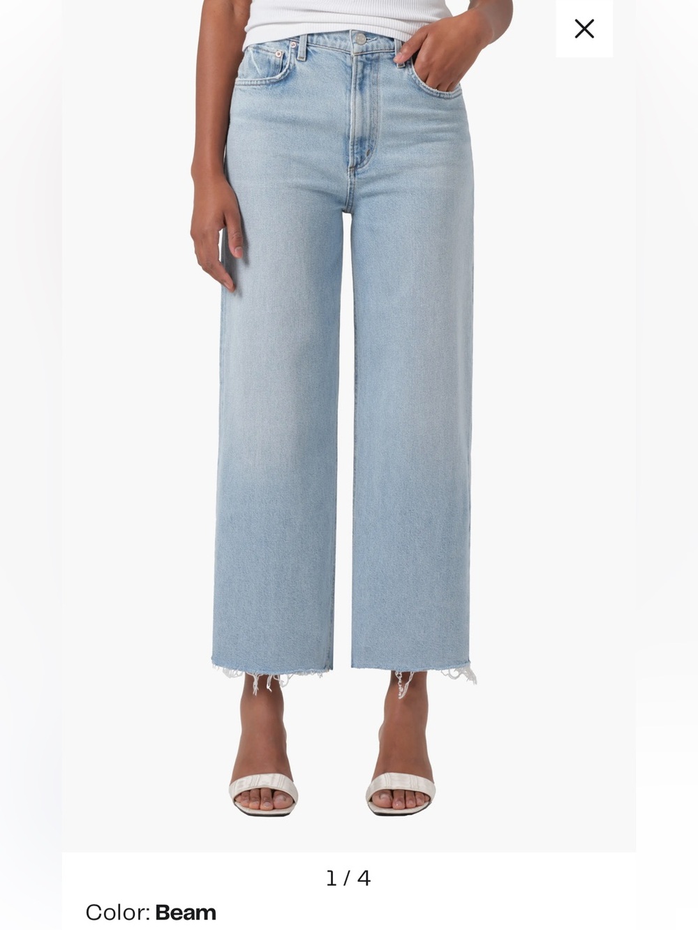 Agolde Ren Wide-Leg Crop Jeans - Beam